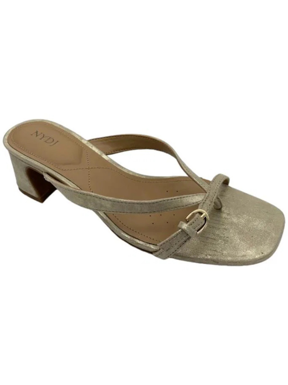NYDJ Strappy Heeled Thong Sandal Glam Light Gold - Wide